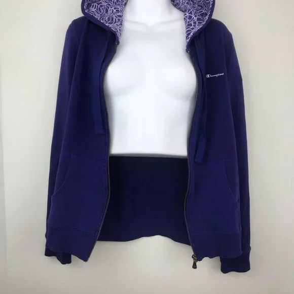 Champion women Zip up purple Hoodie S - Picture 12 of 13
